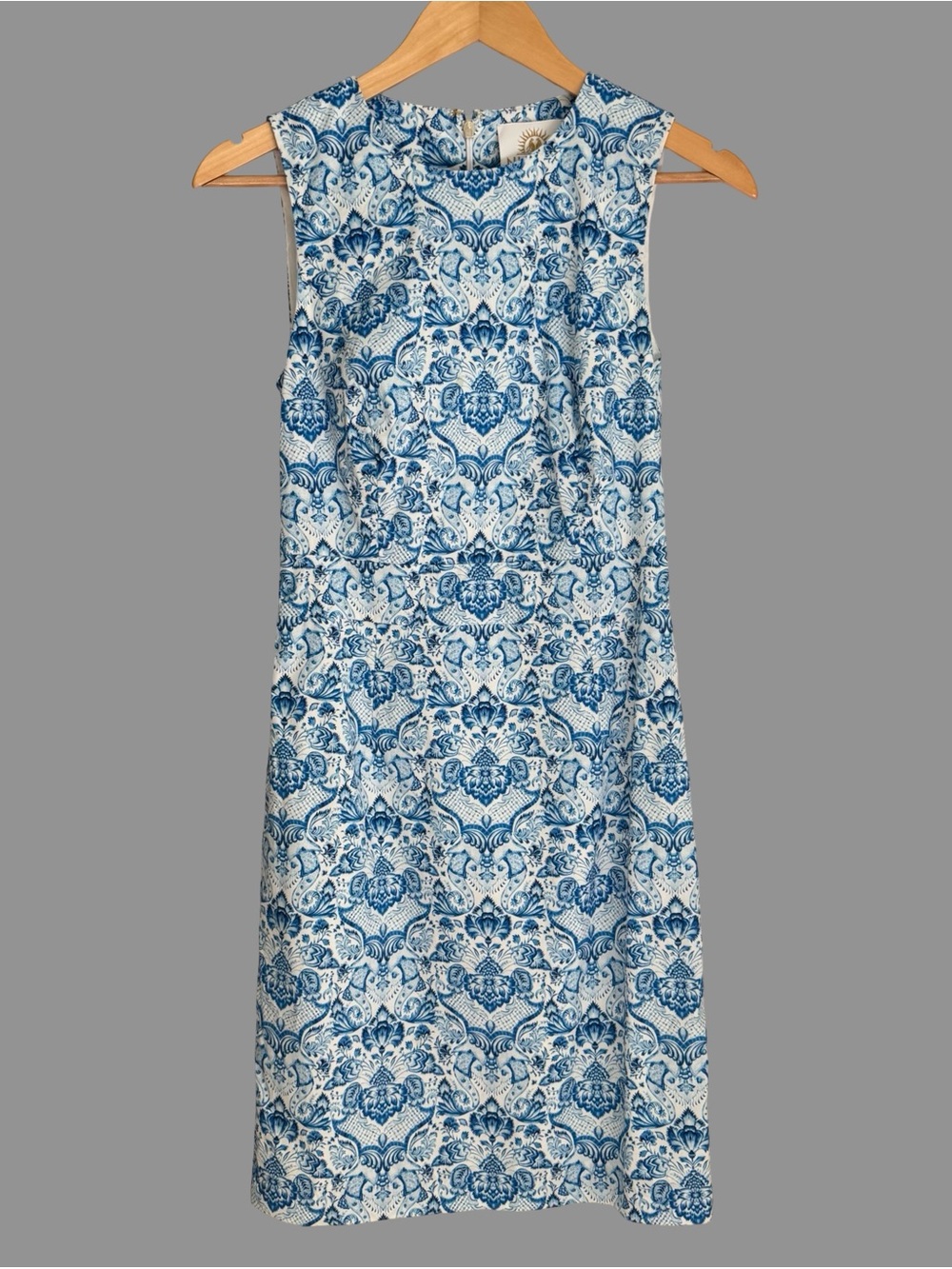 NicoBlu Blue/ White Sleeveless Short Shift Dress US0 ($298)